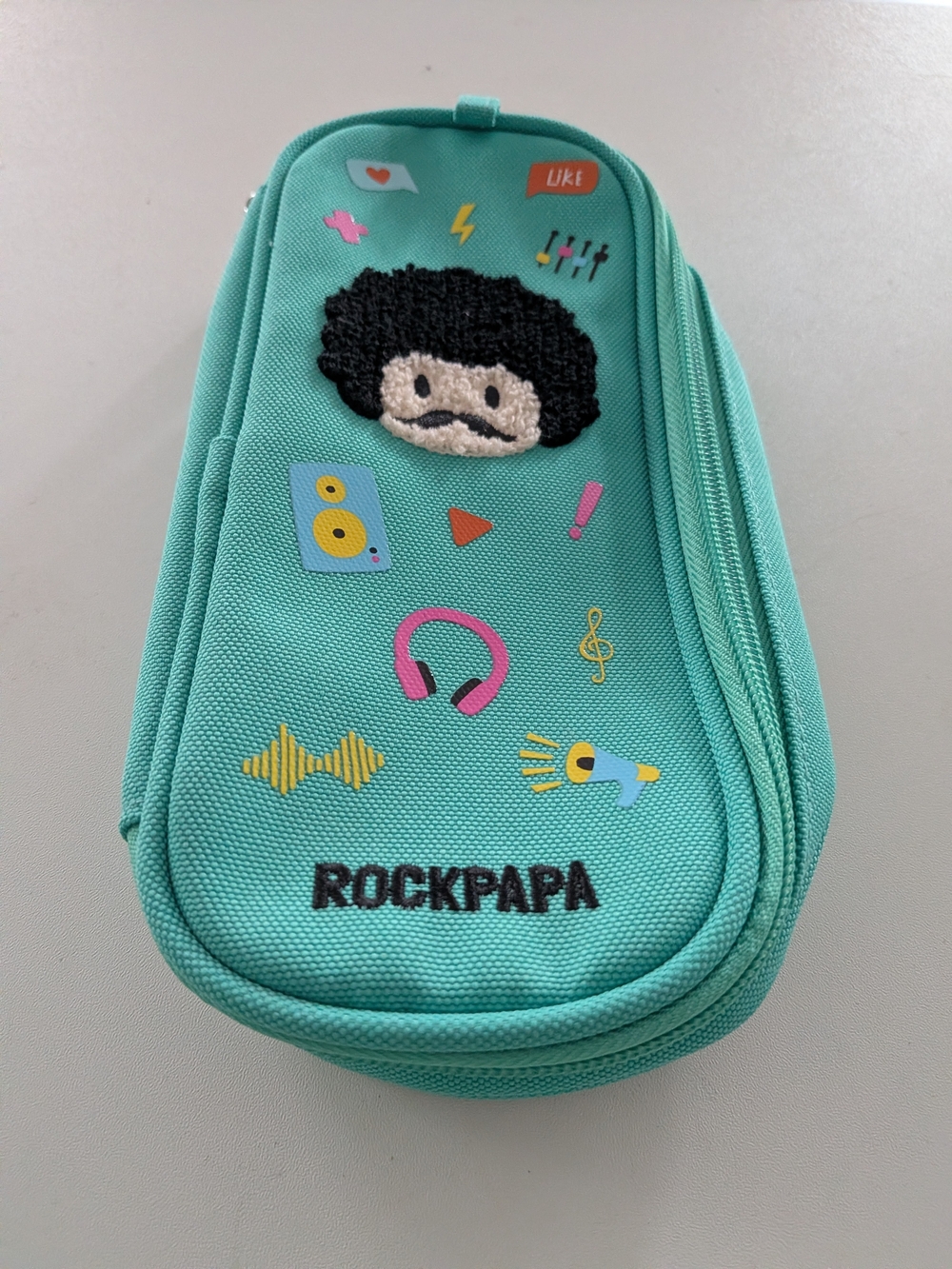 3/$14 Kids Teal Pencil Case with Music Graphics